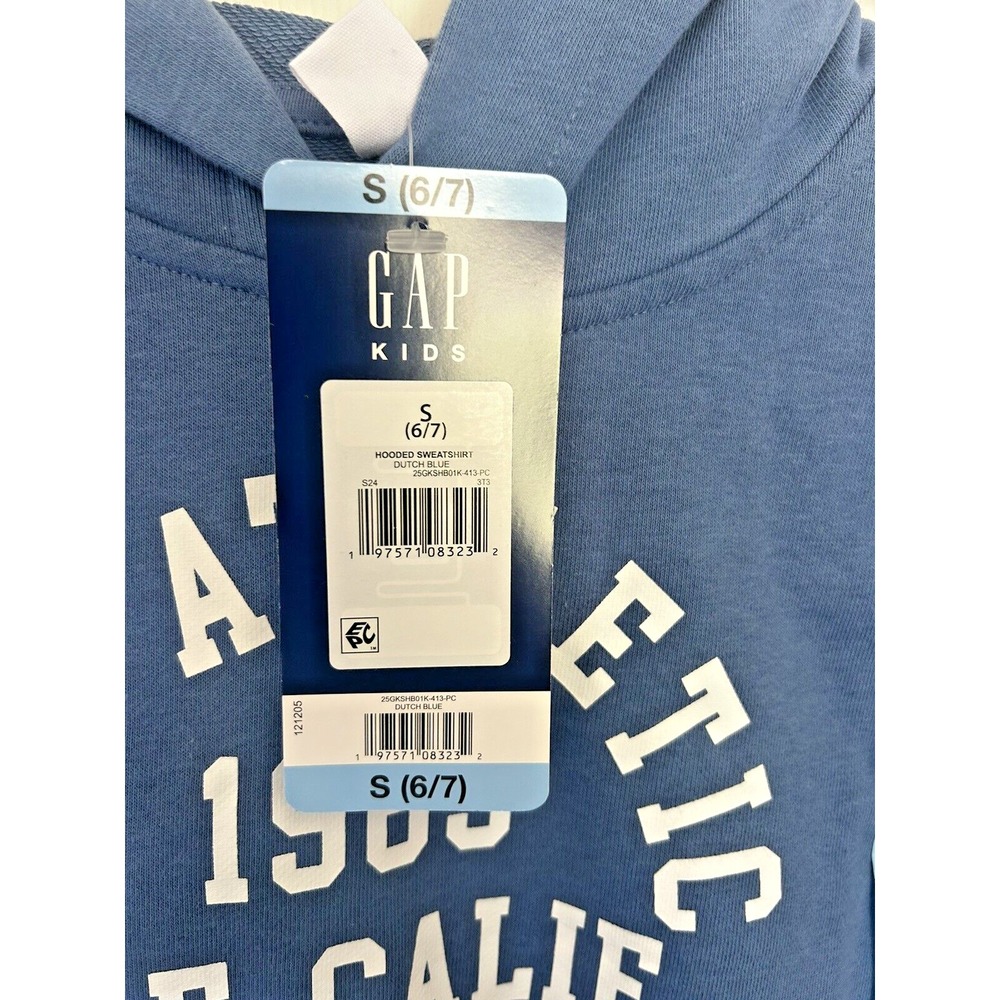 Gap Kids Hooded Sweatshirt Hoodie Unisex Girls Boys Small 6/7 Dutch Blue BxOO - Picture 6 of 6